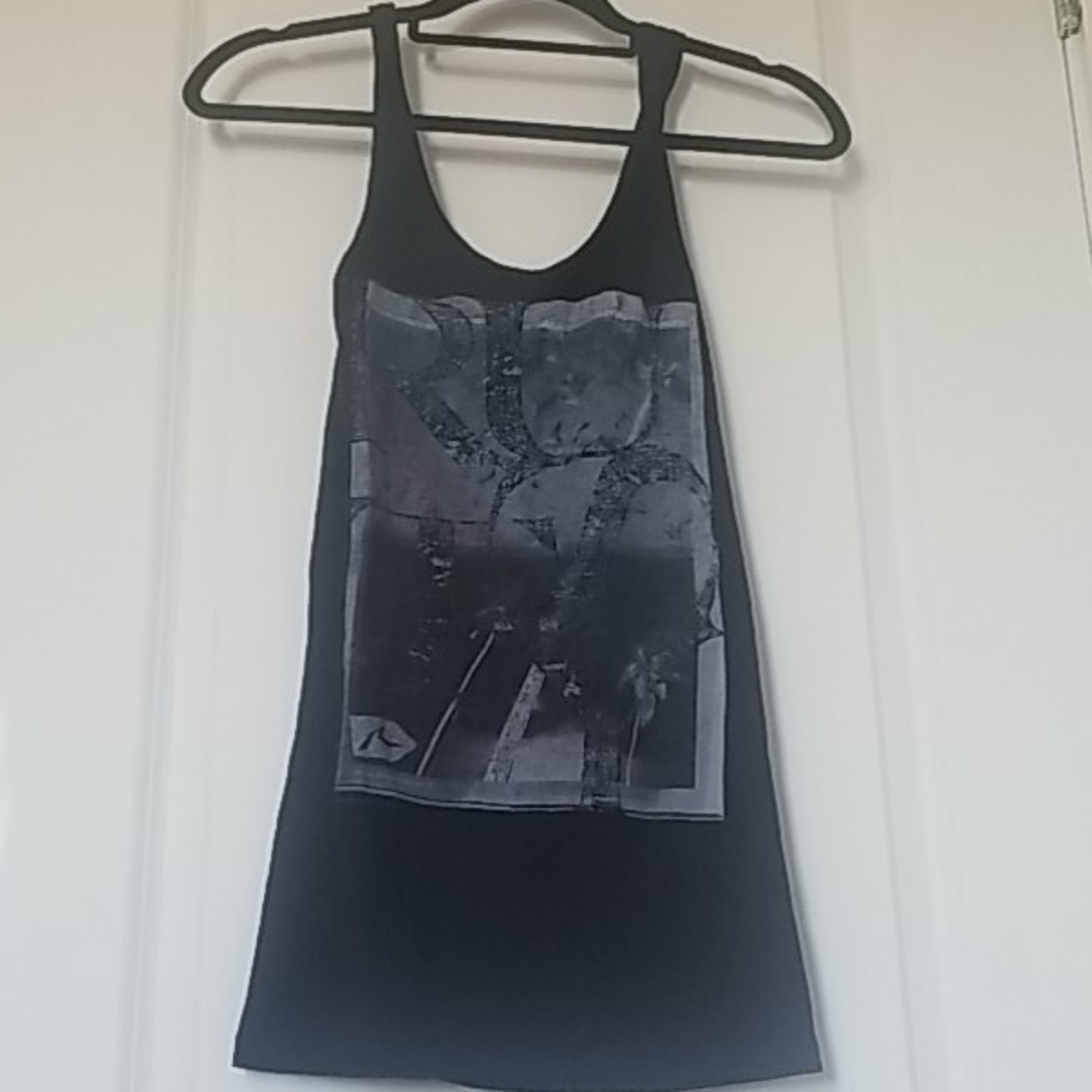 Rusty black logo print tank top